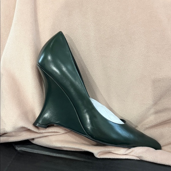 Jeffrey Campbell Dark Green Leather Wedges - Picture 2 of 3
